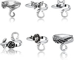 6Pcs Knitting Crochet Tension Ring for Fingers with Box | Metal Open Crochet Ring, Adjusts for Finger Tension, Speeds Up Braided Knitting Work, Ideal Gifts for Mom Grandma Crocheters - Image 9