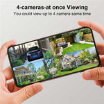Letscee wireless home security camera showing the eight LED spotlight assembly for color night vision