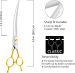 Handcrafted eight inch pet shears made from Japanese stainless steel for large dogs.