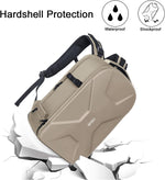 MOSISO hardshell case rear view with anti-theft pocket and shoulder straps