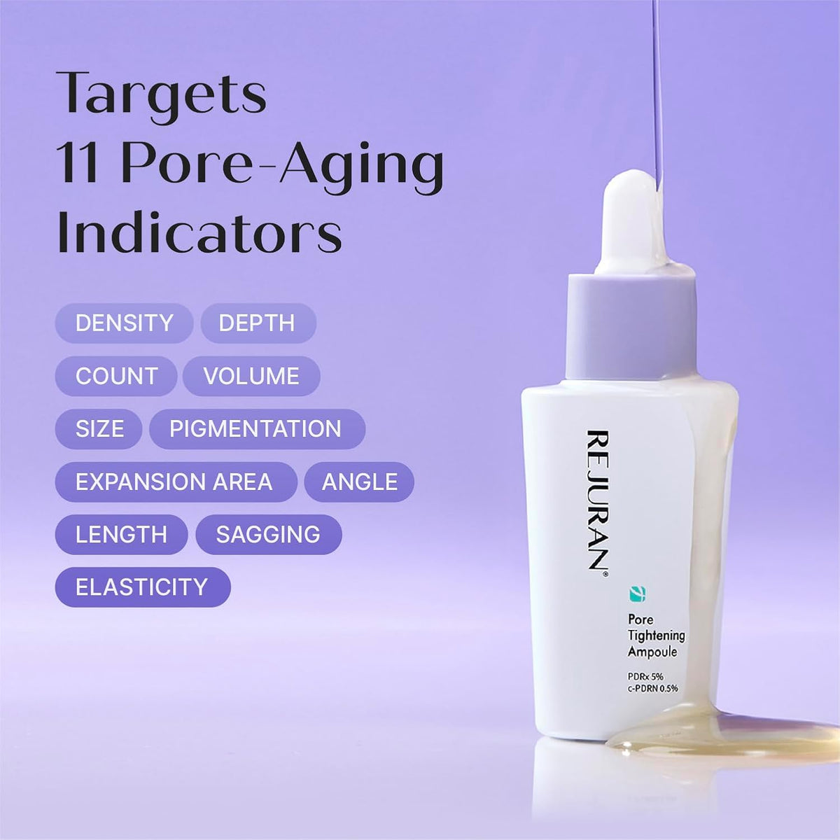 Rejuran Pore Tightening Ampoule bottle next to skincare routine products