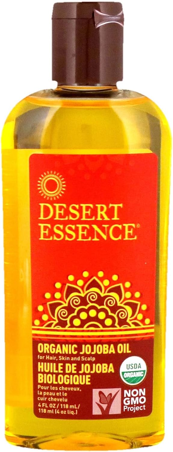 Desert Essence organic jojoba oil bottle front view moisturizer