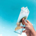 Star-Goods clear water bottle angle view showing square shape