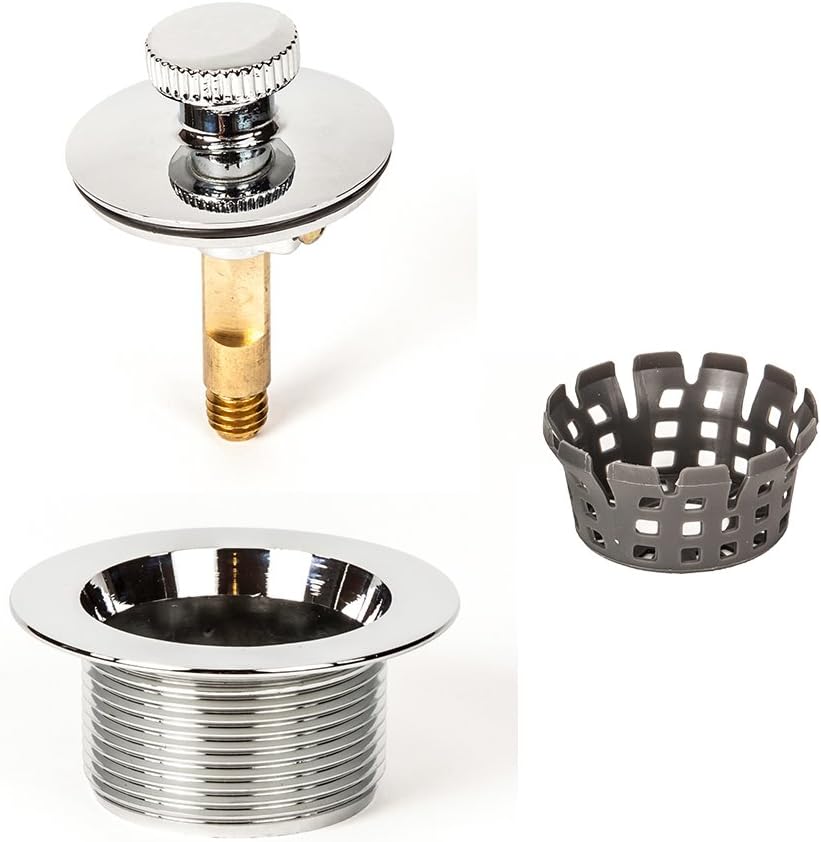 PF WaterWorks Lift Lock (Push Pull) Bathtub/Bath Tub Drain Assembly with Gasket - Coarse Thread 11.5 Threads Per Inch - Free Hair Catcher/Strainer to Eliminate Clogs;Brushed Nickel; PF0940-BN-LL-C - Image 12