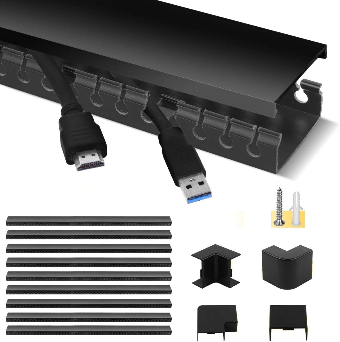 Stageek cable raceway kit front view showing black wire management channels