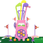 EveStone kids golf toy set front view with cart and clubs