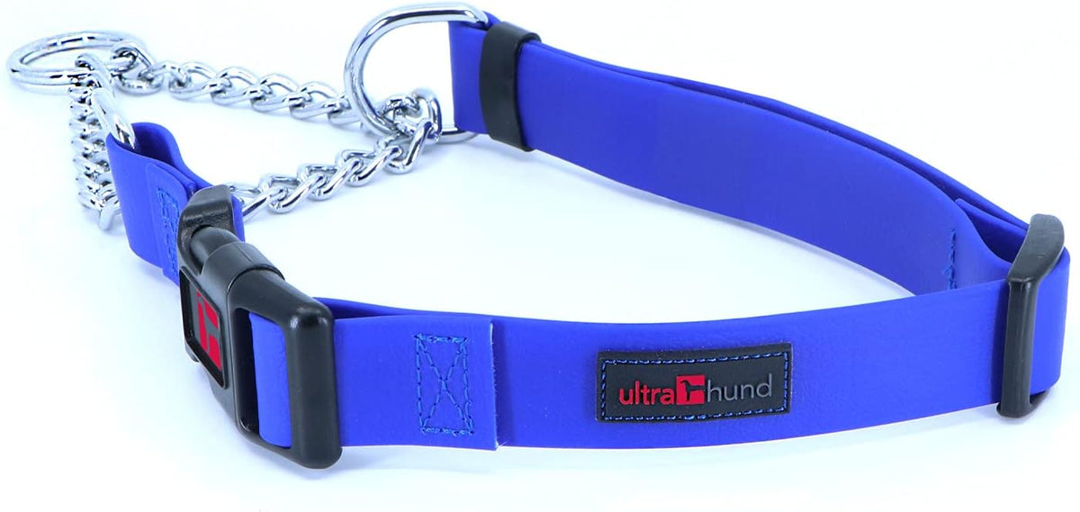 Ultrahund Play Martingale Small Collar front view blue dog training accessory