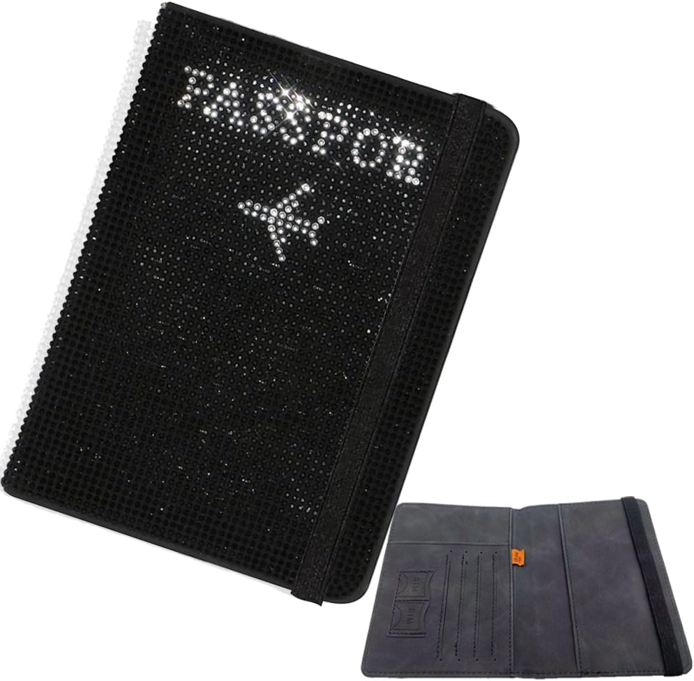 KUPAO PU leather rhinestone travel wallet lifestyle view