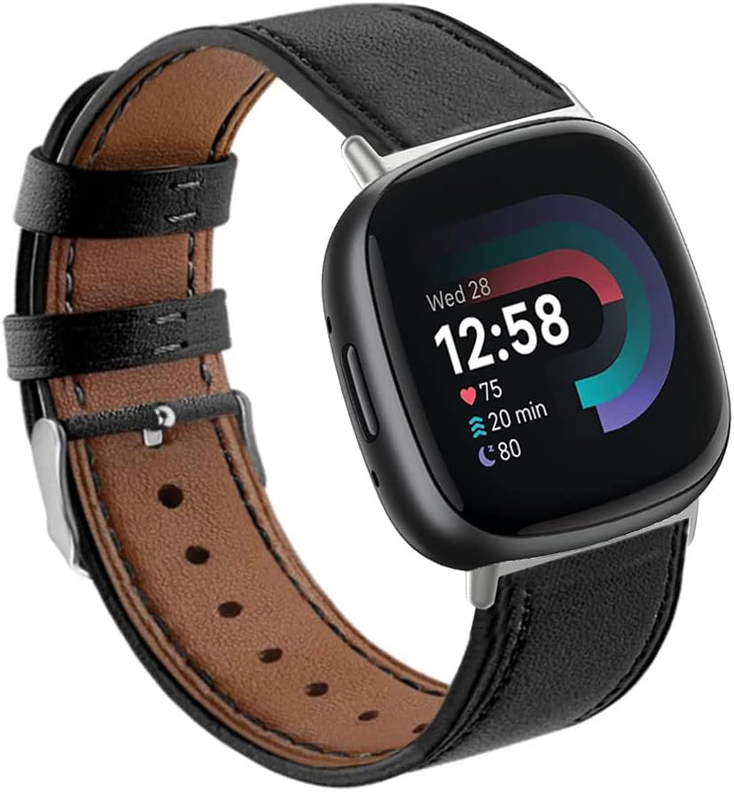 Sankel leather band front view with classic buckle