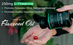 USA imported SmarterVitamins L-Theanine 50 liquid softgels packaging side view