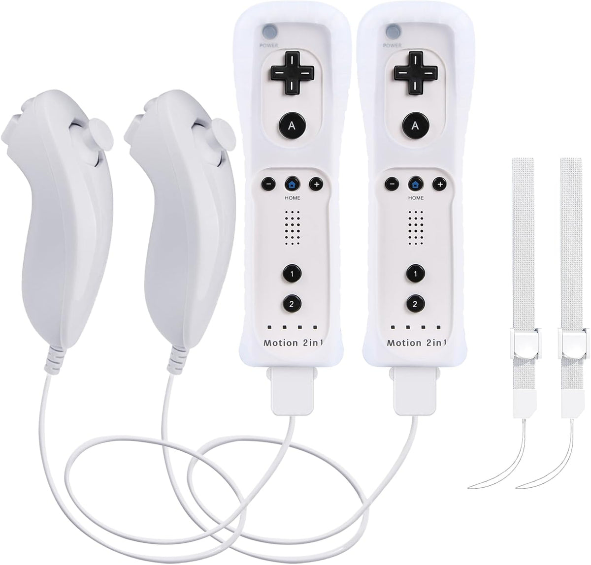 TechKen Premium 2Pack Wii Replacement Controllers with Built-in Motion Plus & Broad Compatibility, Wii Remotes 2 Pack with Nunchucks, Wrist Straps and Silicon Cases for Wii and Wii U - Image 9