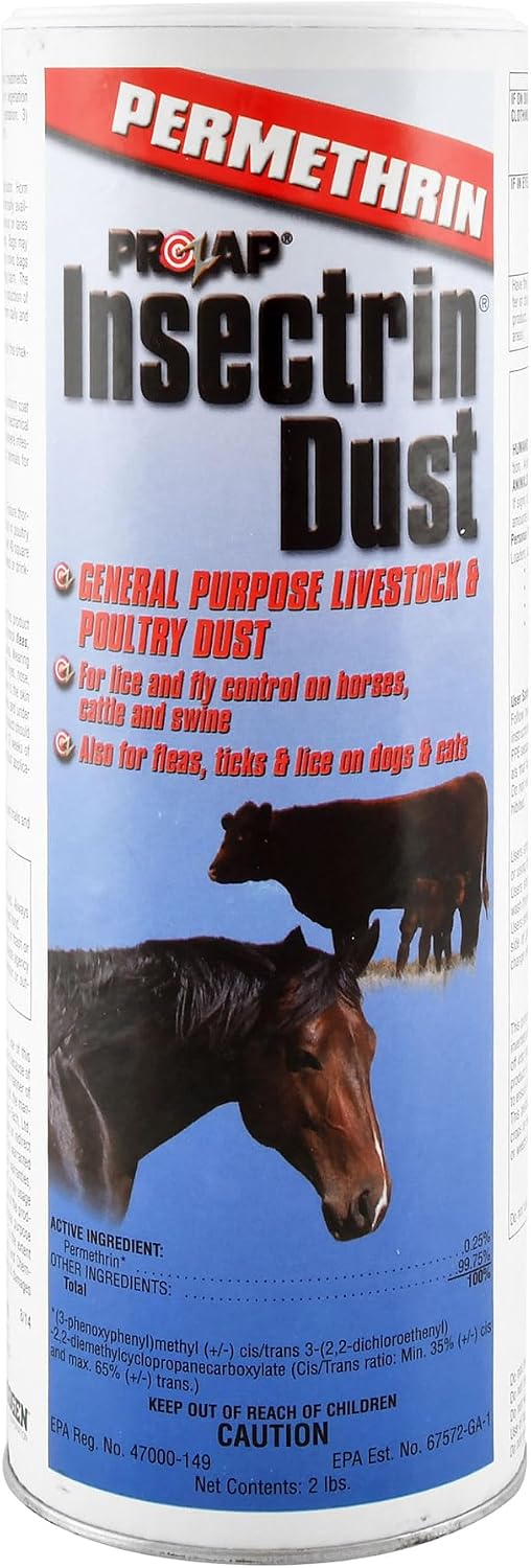 Prozap Insectrin Dust Livestock Dust 2 pound front view canister