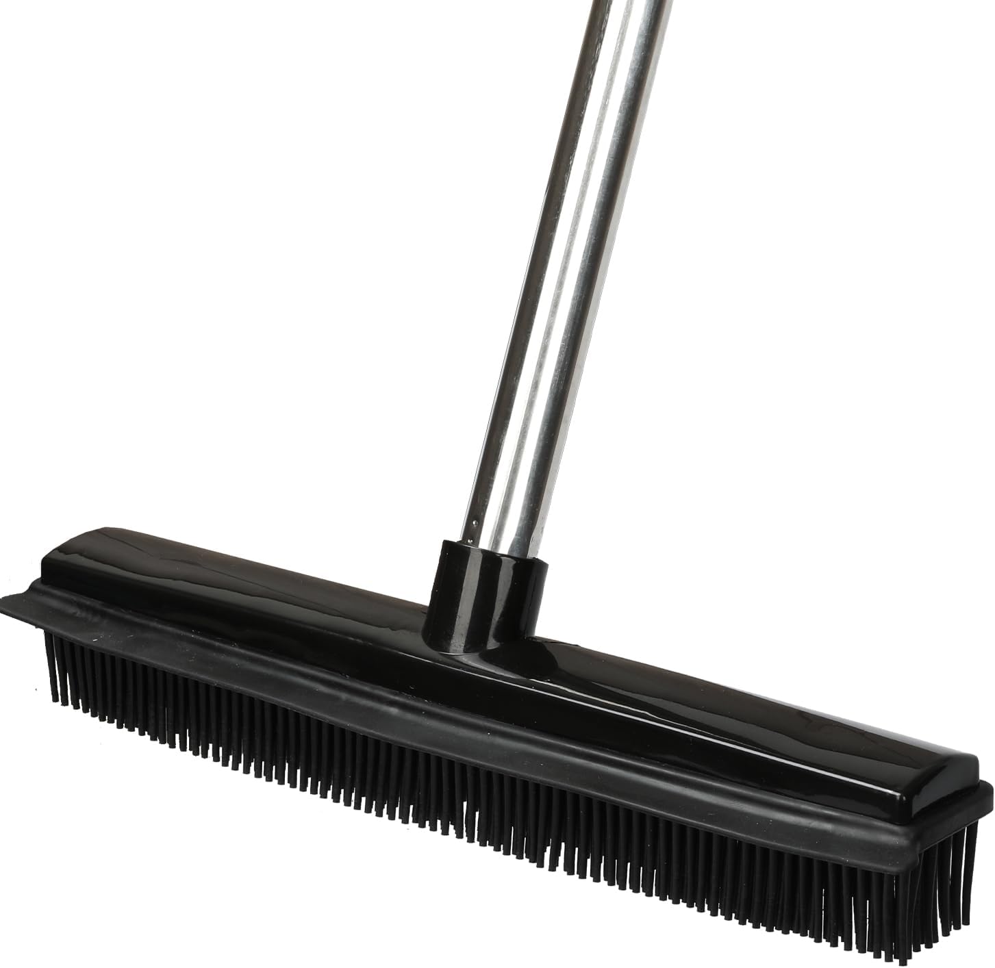 Pet Hair Rubber Broom Floor Brush for Carpet Dog Hair Remover with Built in Squeegee Silicone Broom Suitable for All Surface - Image 1
