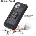 Cookiver rugged case with 360-degree adjustable metal ring stand deployed