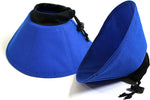 KVP flexible pet recovery cone for cats and small puppies displaying the Lycra neckline.