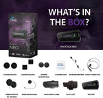 Cardo Packtalk Neo packaging box and included contents