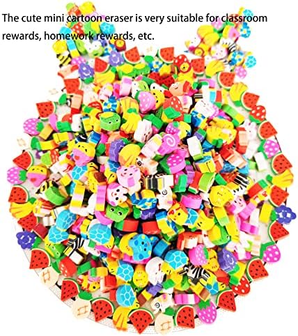 Top view of 300 count mini novelty erasers for students