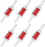 Pawfly aquarium check valves front view showing red and clear plastic design