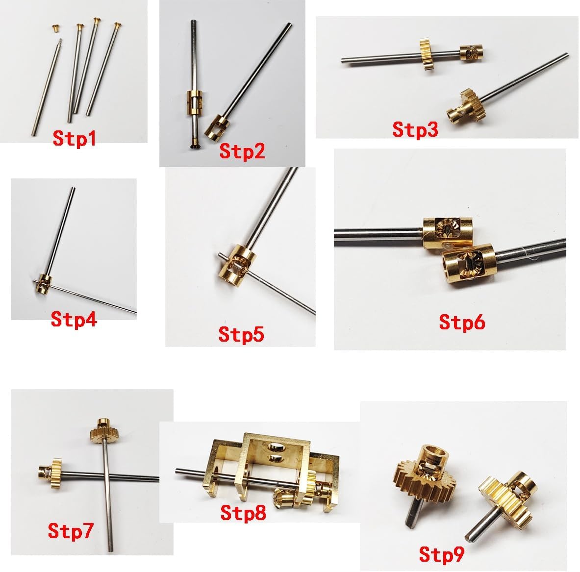 ELILANEY micro differential gearbox brass gears and metal frame detail