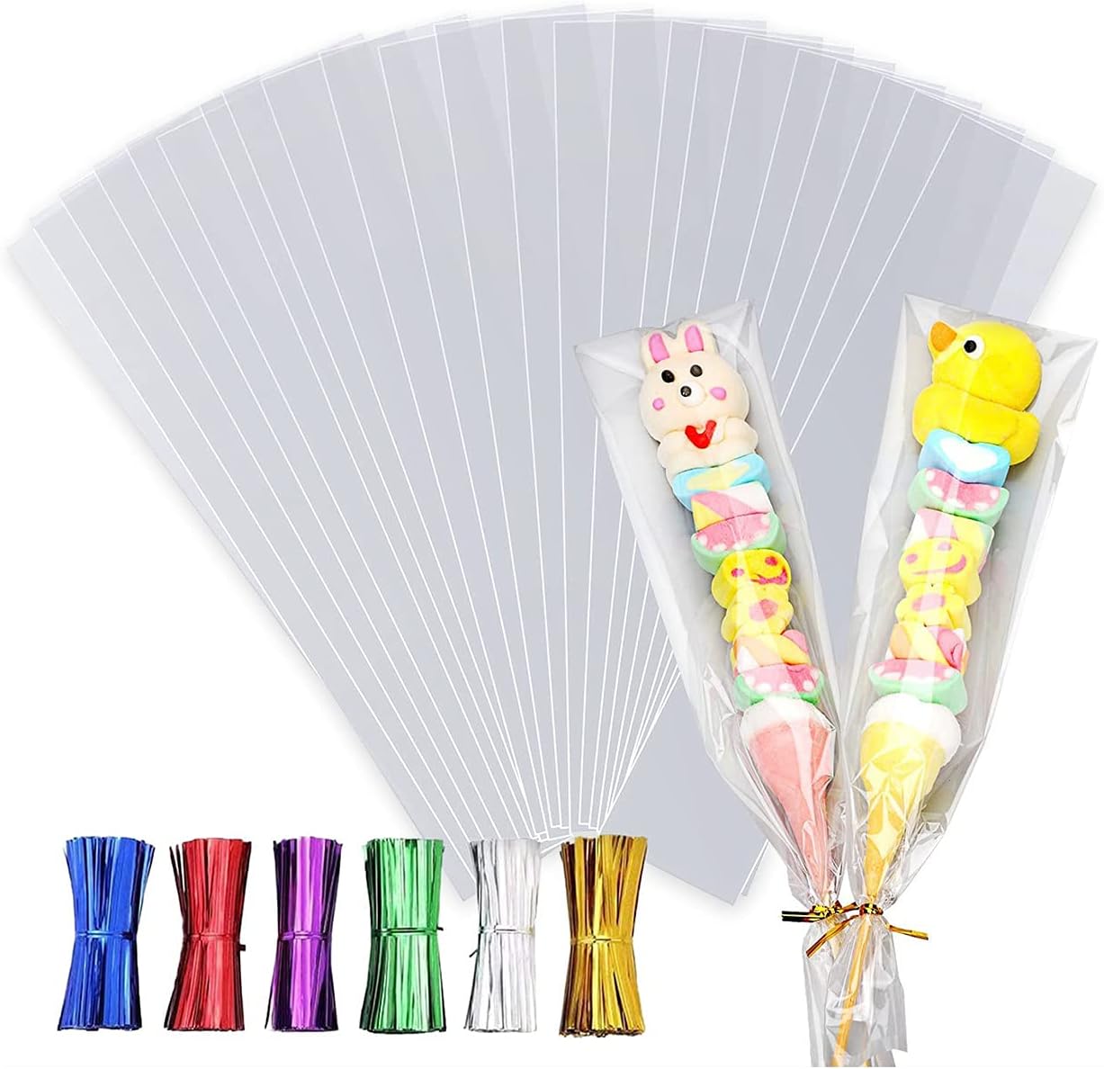 Leosinda cellophane treat bags 100 count front view packaging
