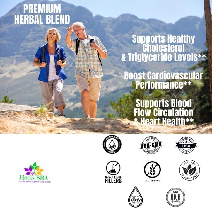 Herbs SRA CardioClean packaging detailing the dual action formula of fish oil powder and black garlic.