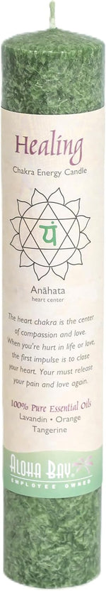 Aloha Bay 8 inch chakra candle lifestyle setting