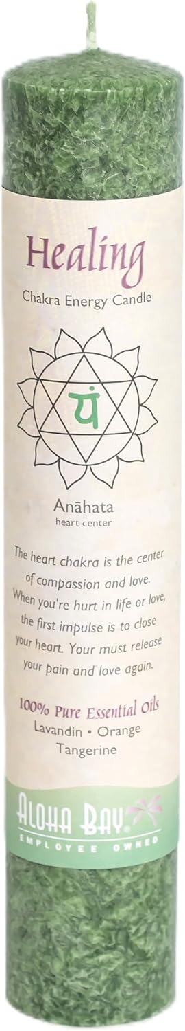 Aloha Bay 8 inch chakra candle lifestyle setting