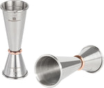 Restaurantware double sided jigger showing 1 ounce and 2 ounce capacities