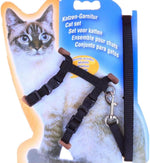 Balacoo cat harness front view showing black nylon material