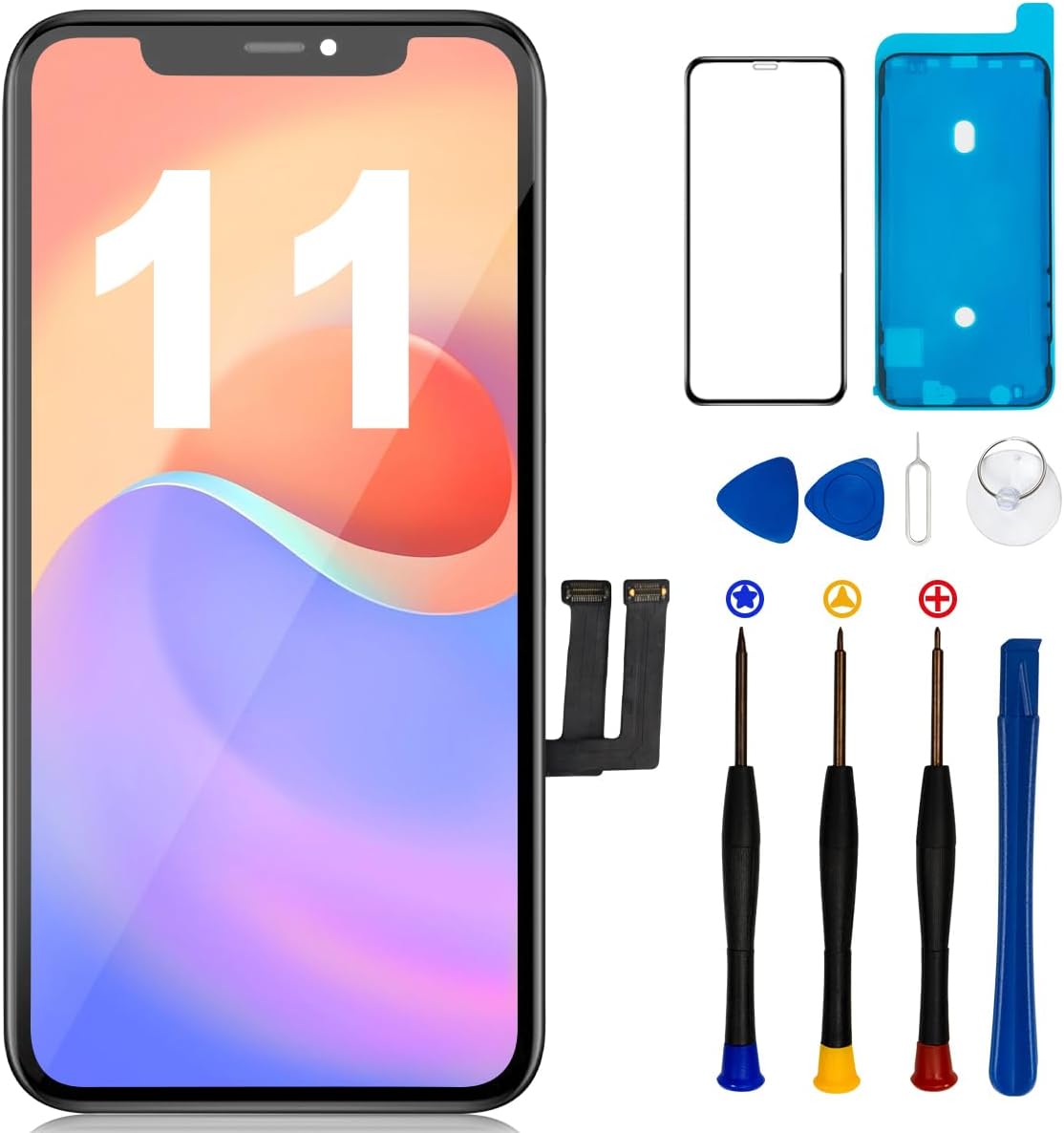 for iPhone 12/12 Pro OLED Screen Replacement Kit [ NOT LCD ] 6.1 inch Full HD Display 3D Touch Screen Digitizer Full Assembly + Repair Tools + Screen Protector | 6.1"3D Touch Full HD,TrueTone Programmable,Face ID Remains,Tools,DIY Install - Image 10