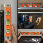 Klein Tools 935R level angled perspective showing high-visibility markings.