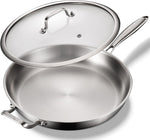 DELARLO Tri-Ply Stainless Steel Pan,18/10, 12.5" | Nontoxic Durable Oven Safe 800 All Cooktops Compatible Fast Even Heat PFOA Free Large Frying Pan Nontoxic Cookware - Image 10