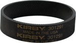 Genuine OEM Kirby replacement belt showing knurled tread pattern