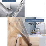 APFFSY toy box safety hinge showing adjustable opening angle