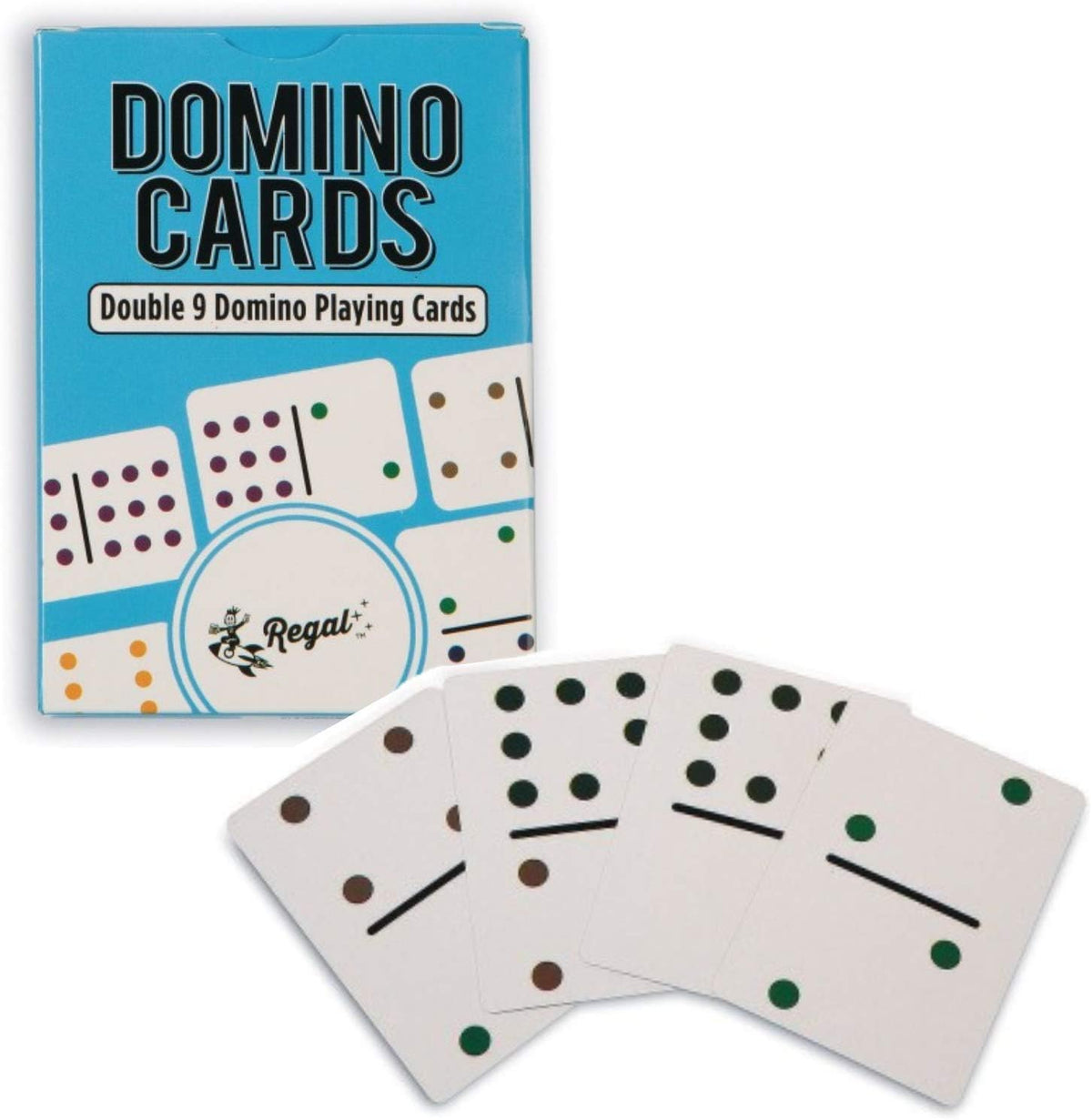 Family playing Mexican train domino game together at a table