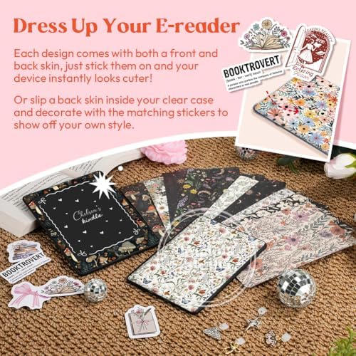 Detailed view of floral glitter decals and Type-C charms
