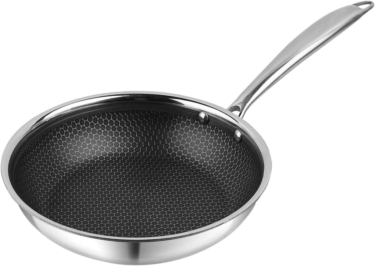 VINOD PLATINUM PRO HONEYCOMB FRYPAN - 20 CM, TRIPLY STAINLESS STEEL, NON-STICK HONEYCOMB SURFACE, INDUCTION COMPATIBLE, DURABLE & EASY TO CLEAN, TP/NTNSFP-20 - Image 9