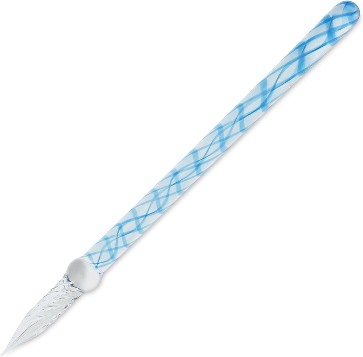 Jacques Herbin glass dip pen front view in sky blue