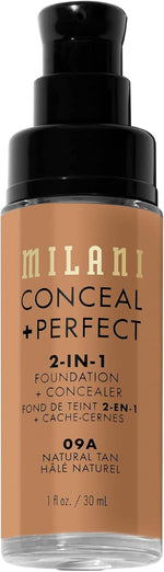 Milani 2-in-1 full coverage foundation 09A Natural Tan