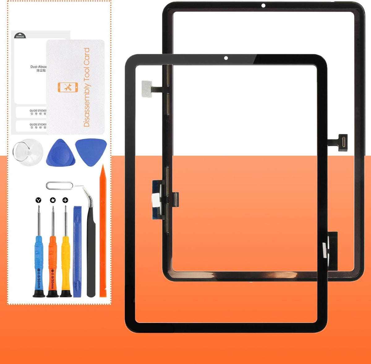 Thirdpole iPad Air 4 touch screen replacement front view black