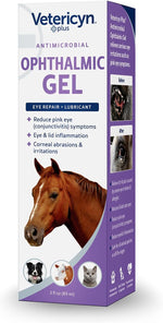 Vetericyn Plus Ophthalmic Gel box packaging displaying directions for horse eye irritations.