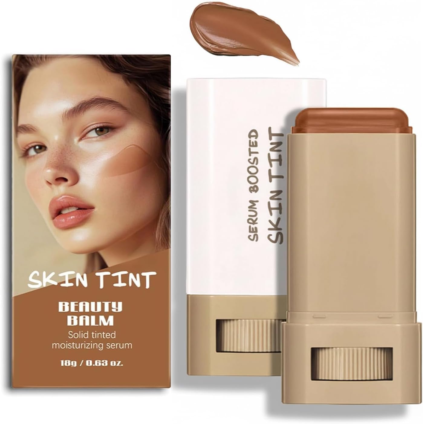 Lulesi Beauty Balm Serum Boosted Skin Tint front view showing the solid cream makeup stick packaging.