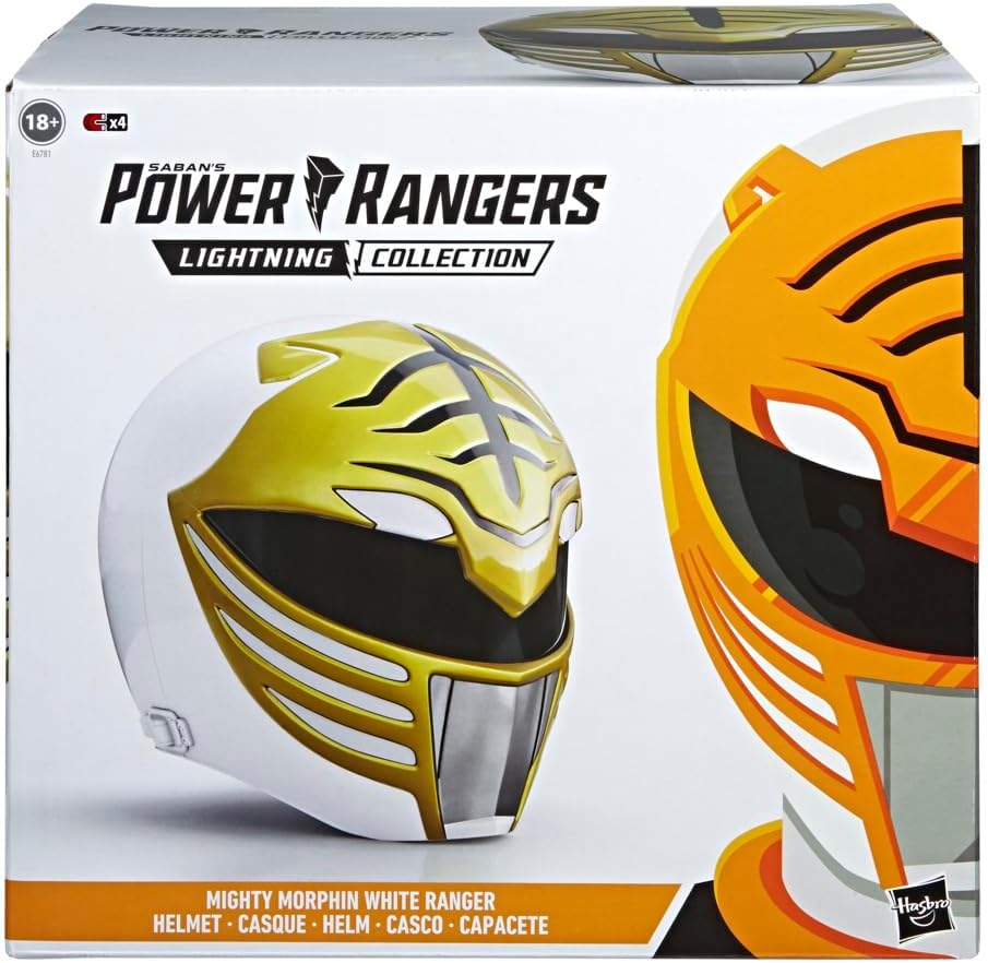 Power Rangers White Ranger Helmet front view full-scale replica