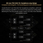 FiiO KA17 portable amplifier showing active color OLED screen