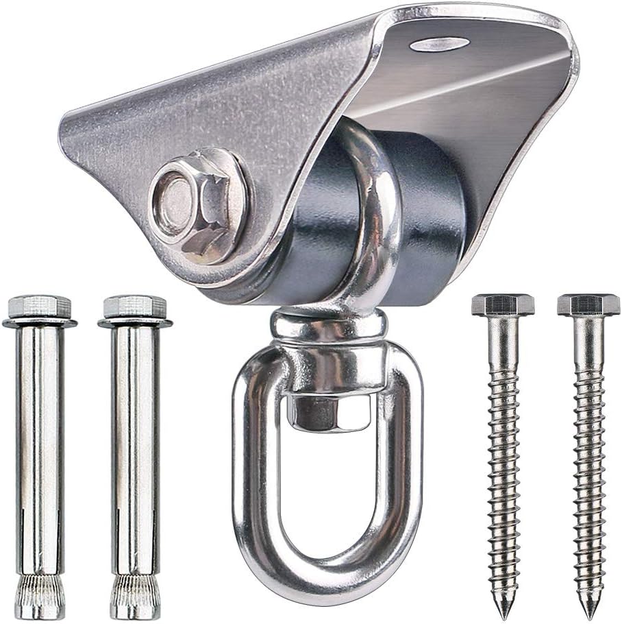 BeneLabel 360 Swivel Silent Swing Hanger front view showing the heavy duty stainless steel ceiling mount setup.