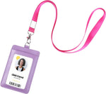 Genuine Leather id Badge Holder with Lanyard,Soft,ID Card Holder,Up to 20 Colors and Grains to Choose,frommultiple Card Slots,Vertical Work Name Badge case (187) - Image 15