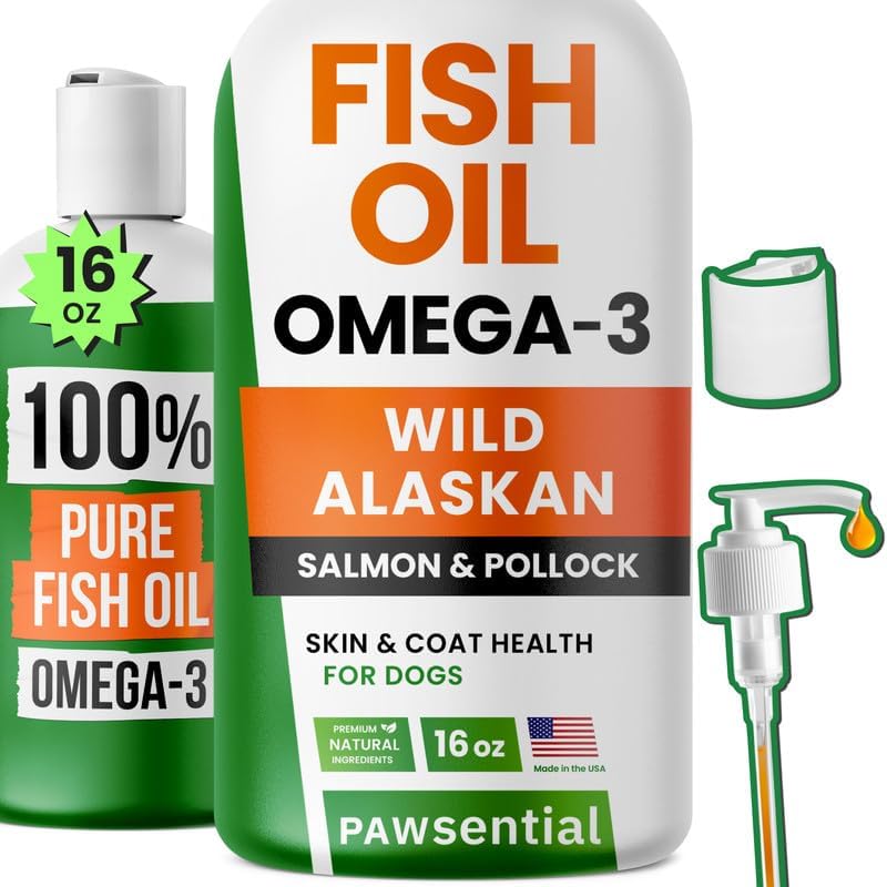StrellaLab Fish Oil for Dogs and Cats 16 ounce bottle front view authentic pet liquid supplement