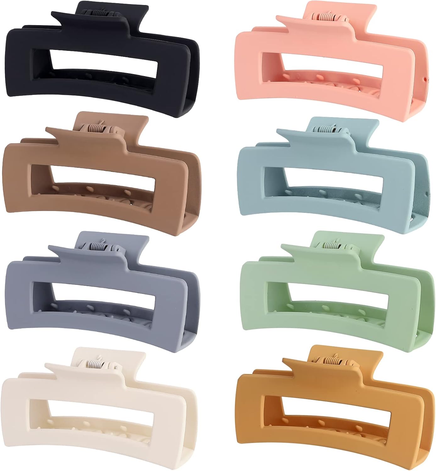 Chandat large square matte hair claw clips front view