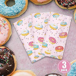 Two cartoon dessert theme sheets combined together on a long birthday dining table