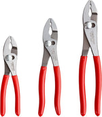TEKTON slip joint pliers set front view displaying all three tools